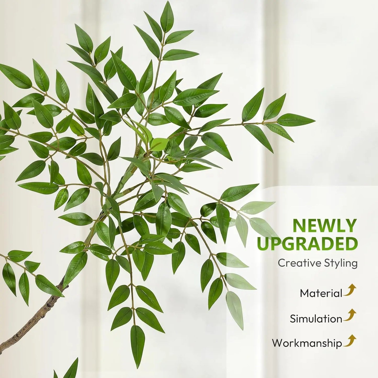 TWISTER.CKCN Artificial Nandina Tree In Pot For Home Office Decor
