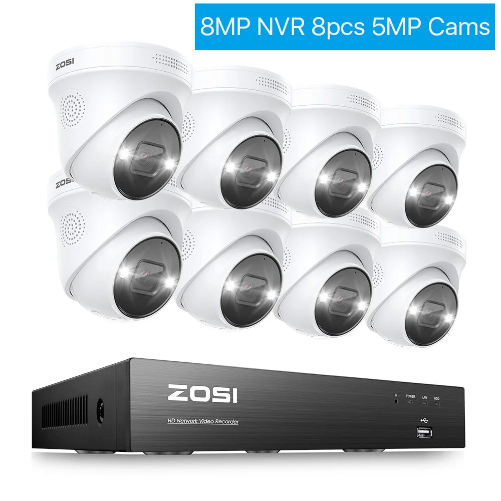 ZOSICTV 4K 8MP POE Surveillance Kit 8CH AI NVR System