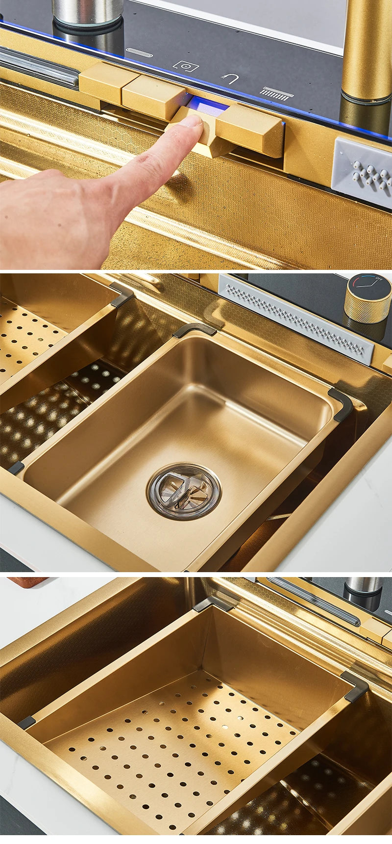 Rozin 304 Stainless Steel Kitchen Sink With Digital Waterfall Faucet
