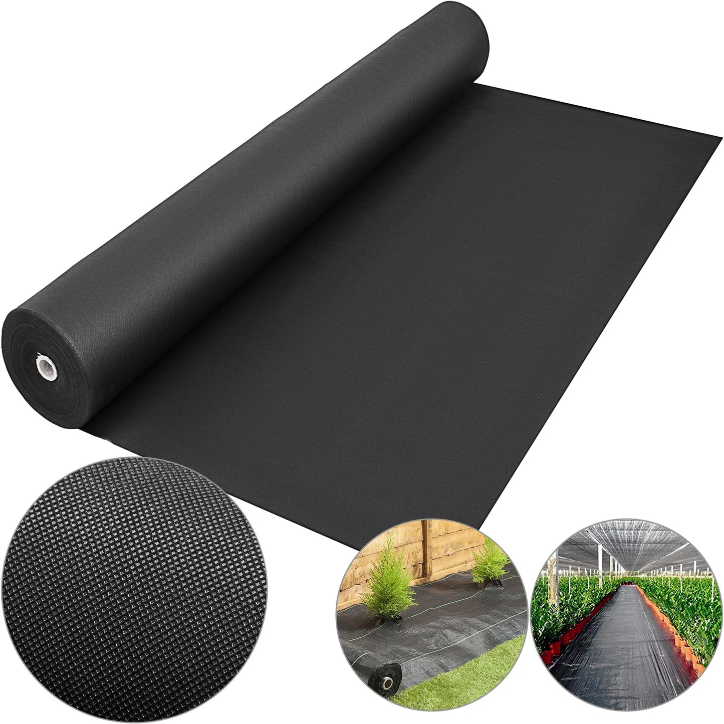 SucceBuy Landscape Fabric Geotextile Durable Ground Cover Weed Barrier 1.5oz