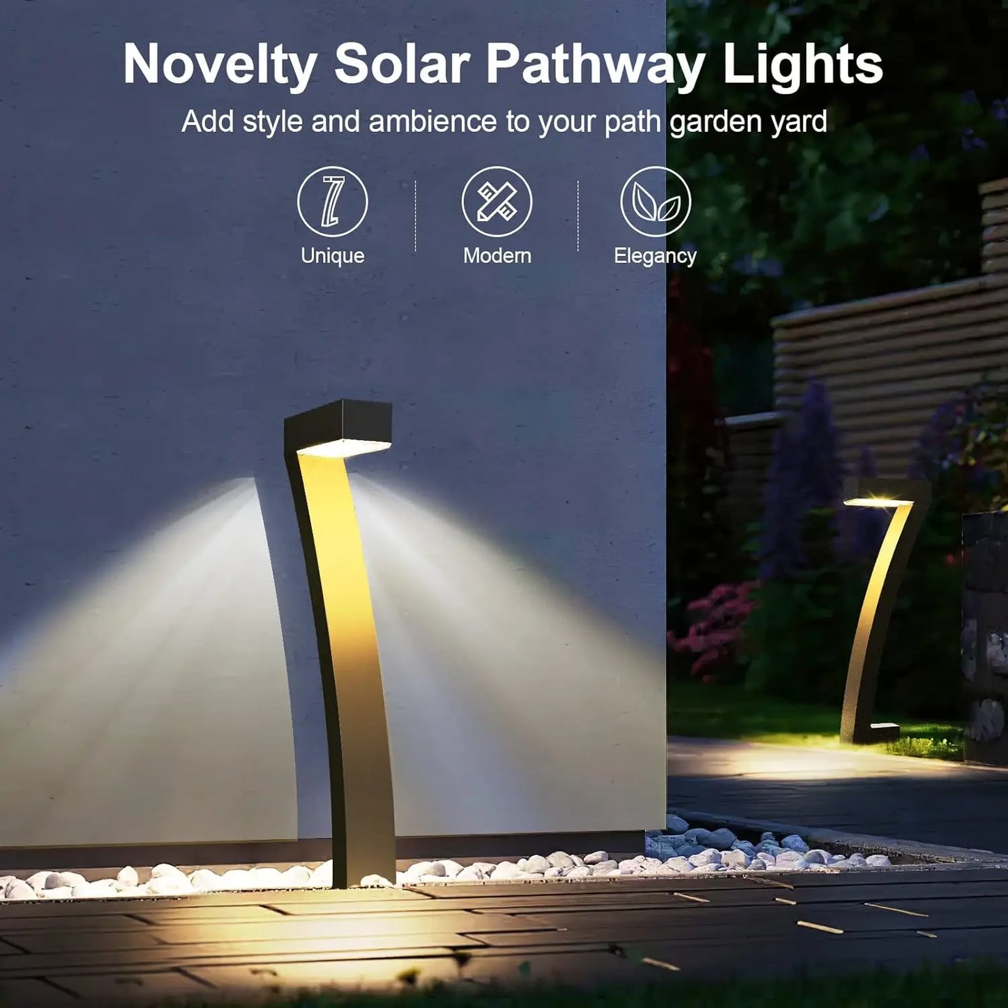 KPSTEK Solar Outdoor Lights 6Pack Pathway Lawn Auto On Off