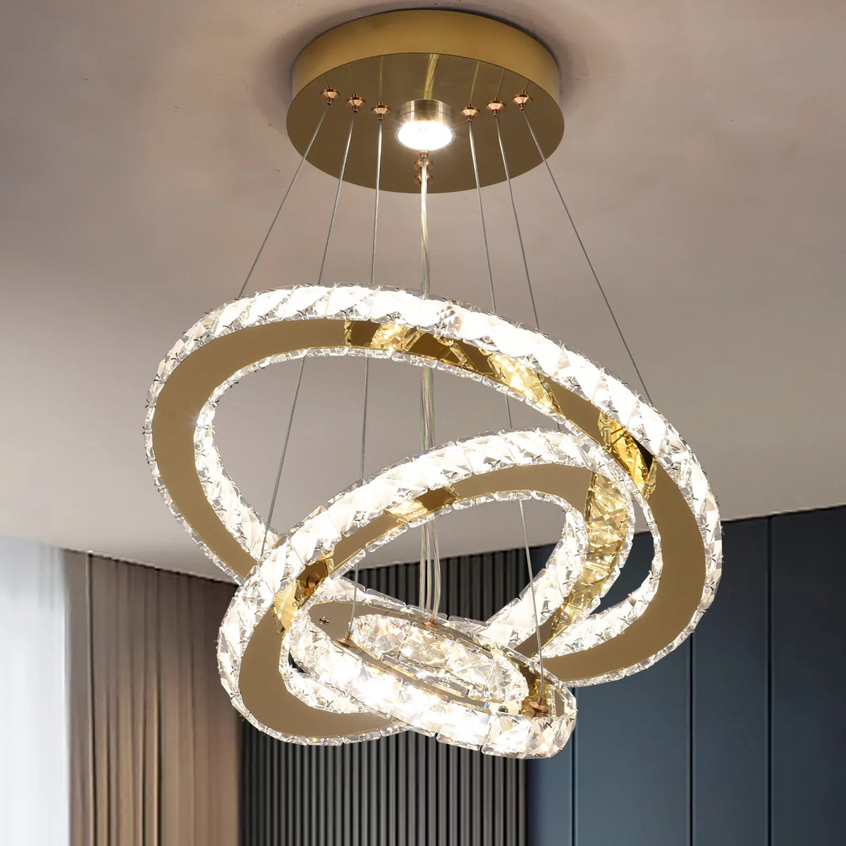 VETRULUS Crystal Chandelier Pendant Ceiling Light For Living Room