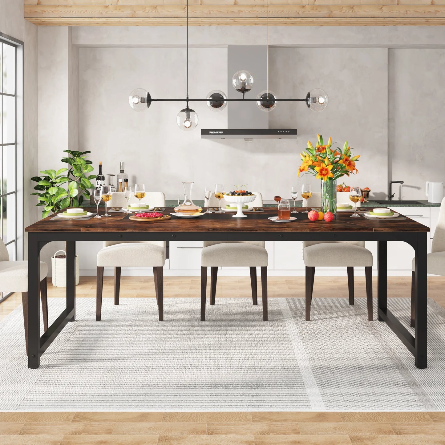 Tribesigns Rectangular Dining Table For 6 To 8 People