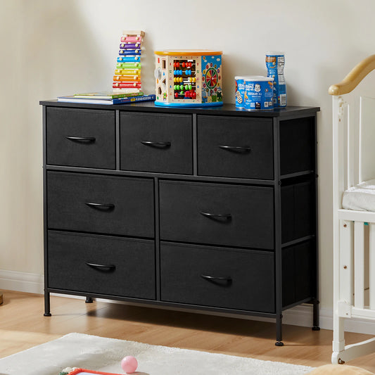 JHK Dresser With 7 Fabric Drawers Organizer Storage Cabinet