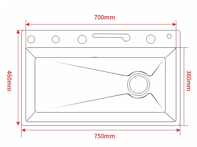 Rozin 304 Stainless Steel Kitchen Sink With Digital Waterfall Faucet