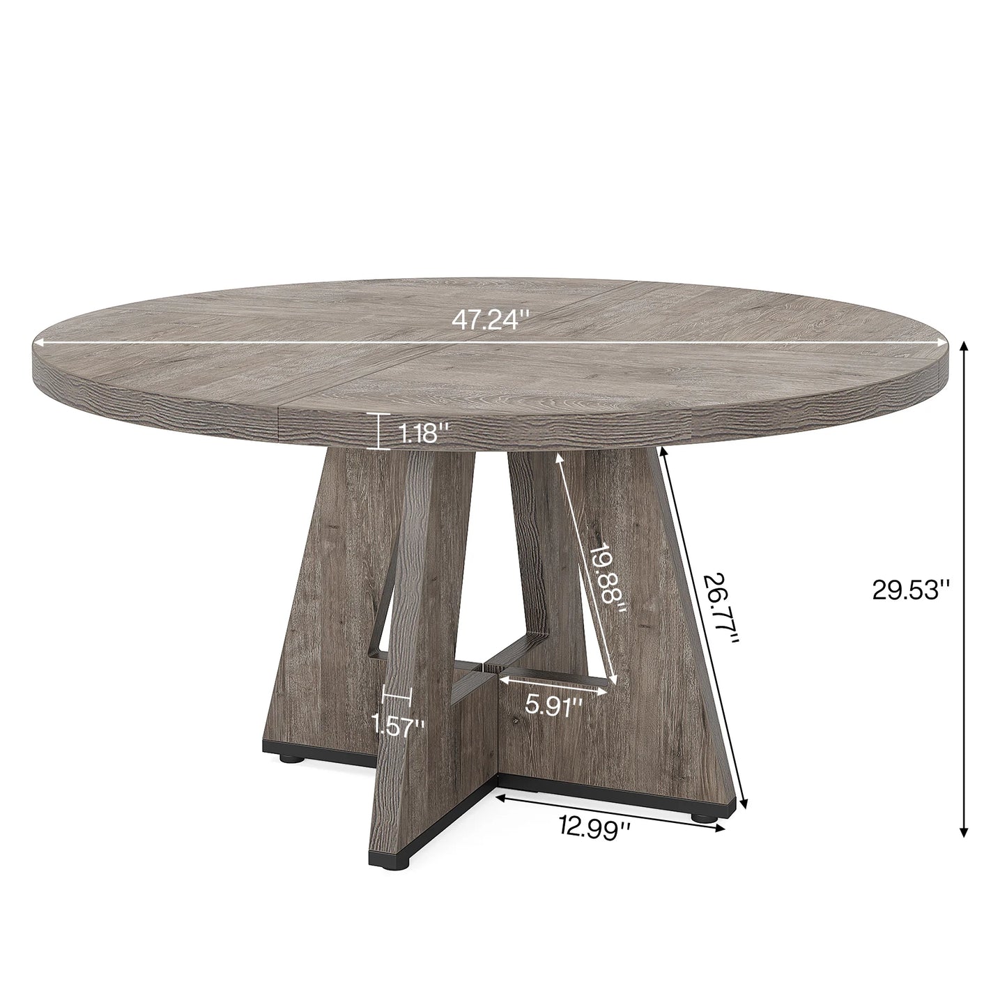 Tribesigns Round Dining Table For Four Farmhouse Kitchen