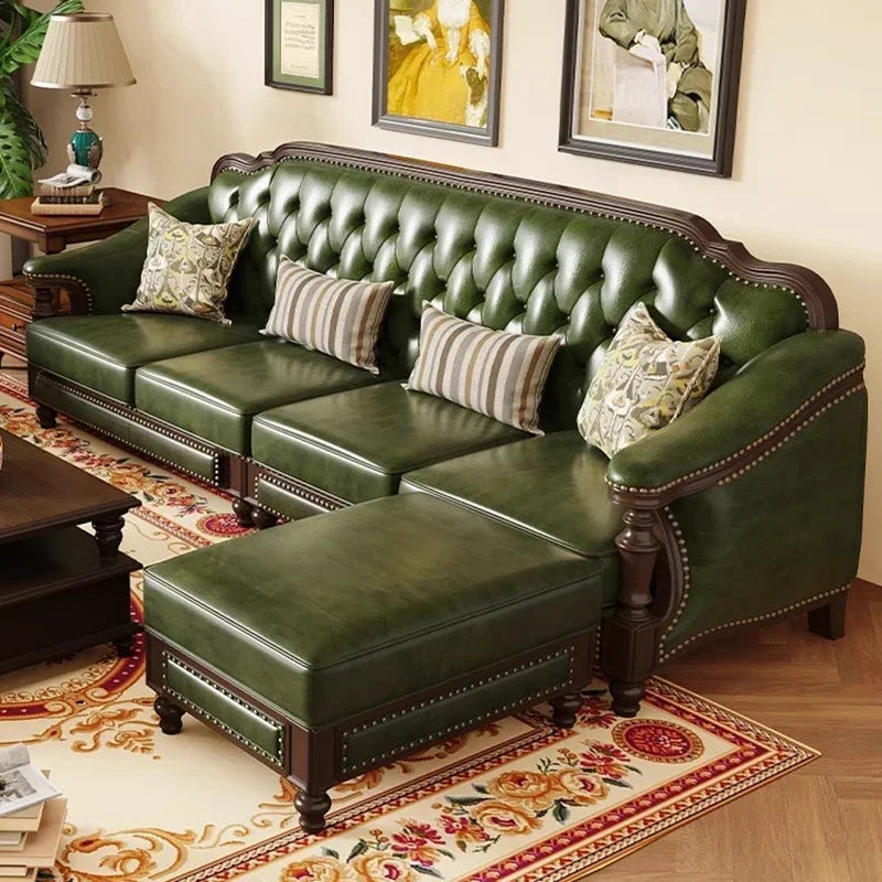 Leather Sofa Set With Armchair And Recliner For Living Room
