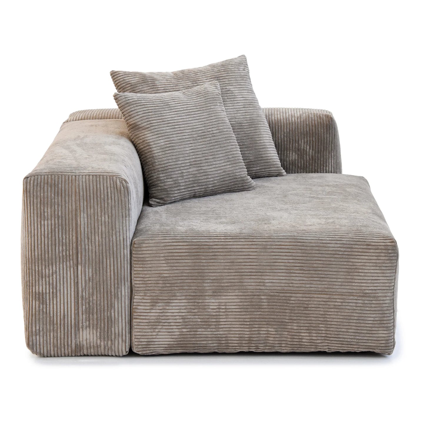 Sdorens Modern Corduroy L Shaped Sofa With Chaise And 4 Pillows
