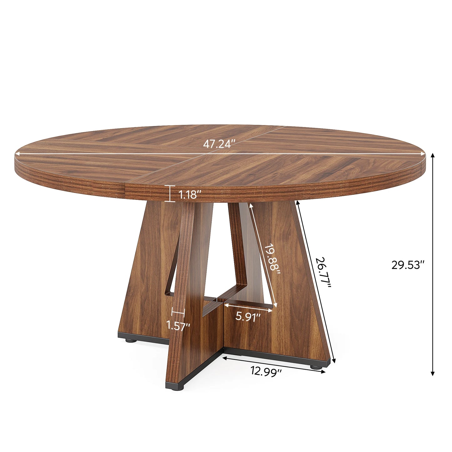 Tribesigns Round Dining Table For Four Farmhouse Kitchen