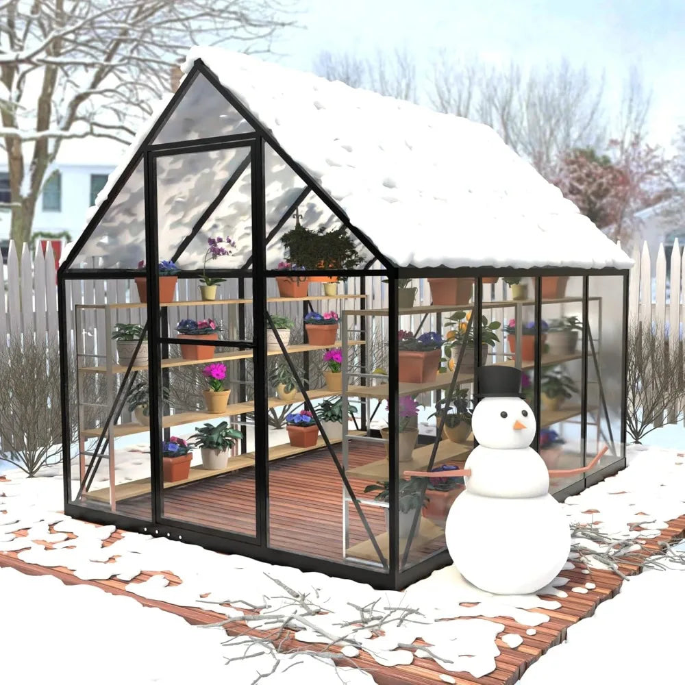 XMSJ Polycarbonate Greenhouse Walk In Outdoor Garden Shelter