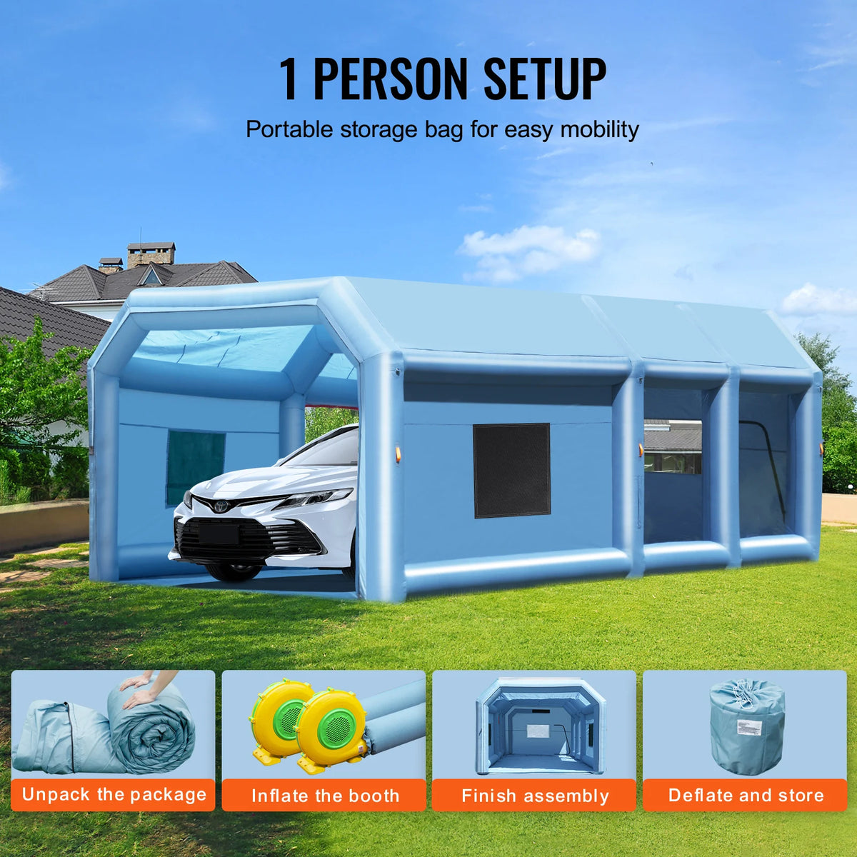Inflatable Paint Booth With Powerful Blowers And Air Filter System