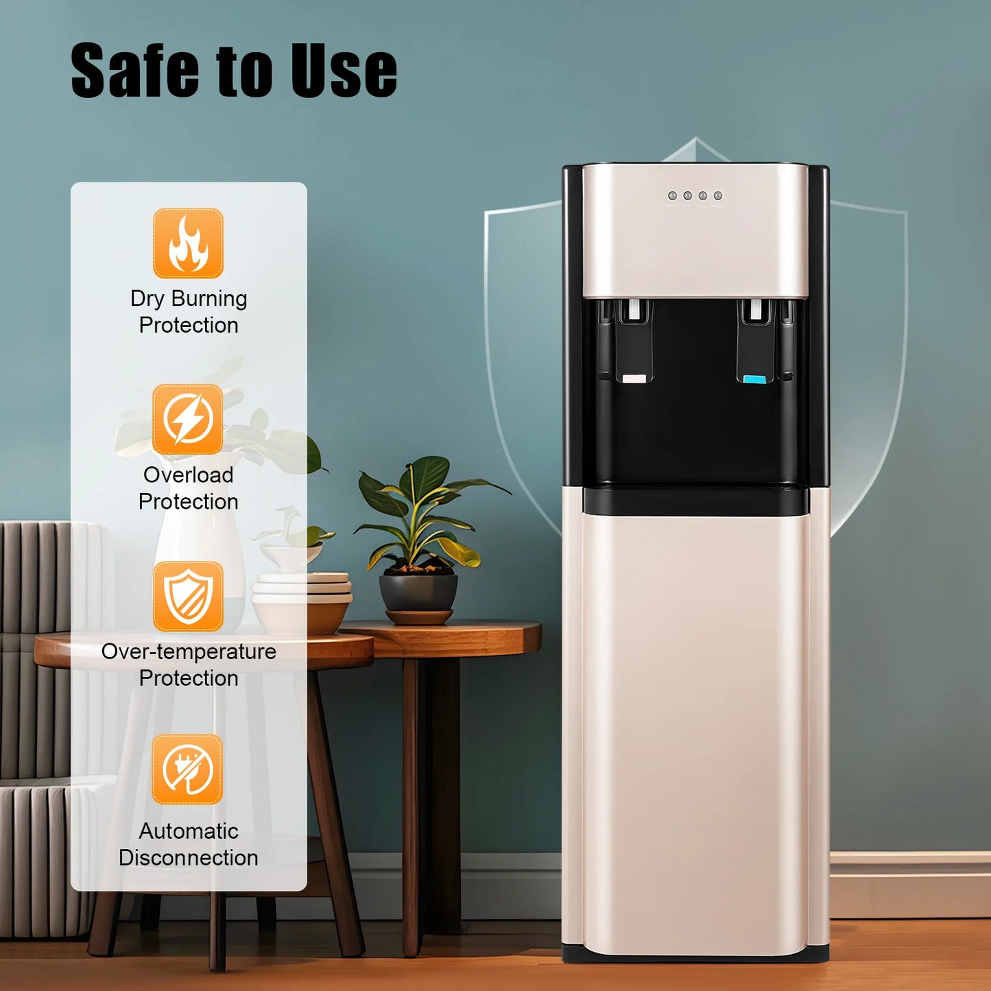 F880 Bottom Loading Water Dispenser With Heating And Cooling