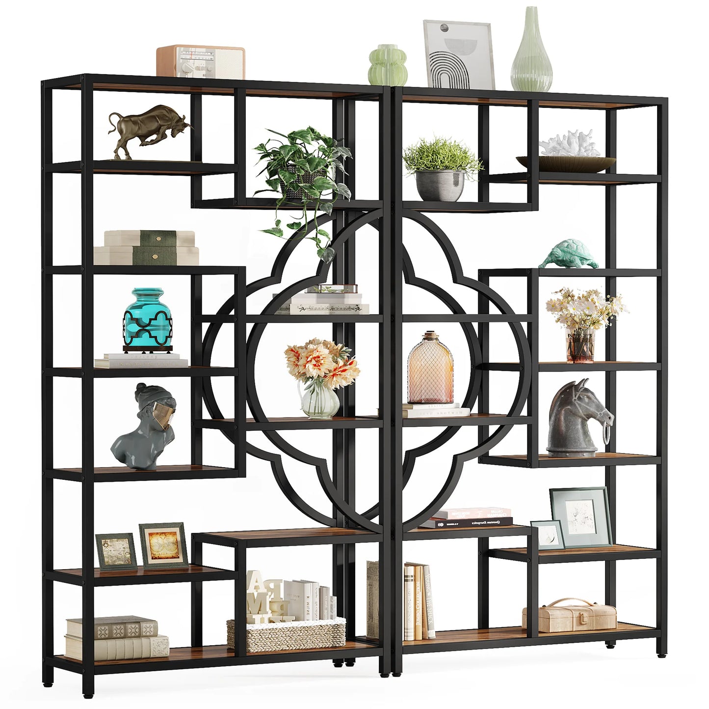 Tribesigns Industrial 5 Tier Etagere Bookcase Freestanding Organizer
