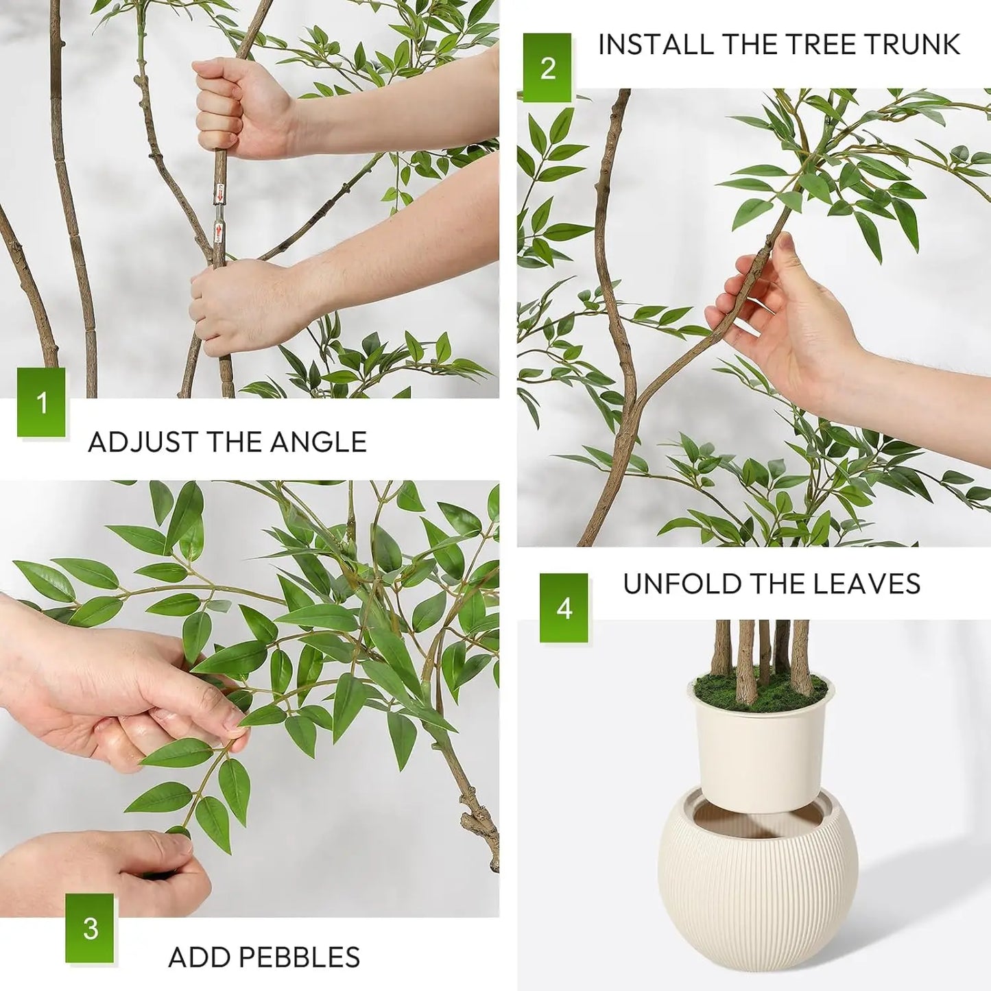 TWISTER.CKCN Artificial Nandina Tree In Pot For Home Office Decor