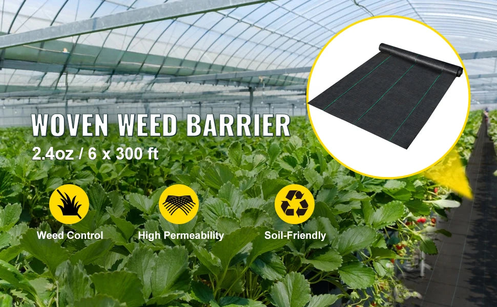 SucceBuy Landscape Fabric Geotextile Durable Ground Cover Weed Barrier 1.5oz