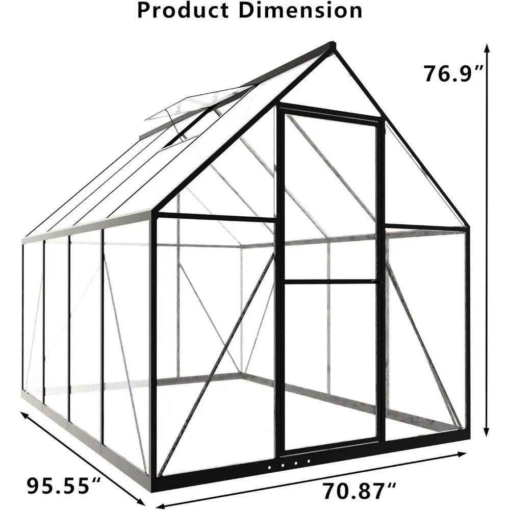 XMSJ Polycarbonate Greenhouse Walk In Outdoor Garden Shelter