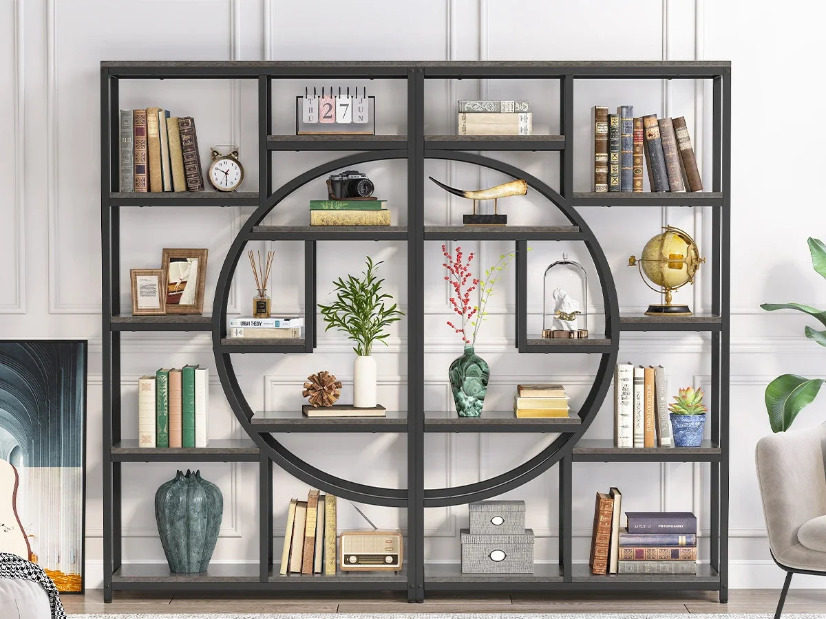 Tribesigns Industrial 5 Tier Etagere Bookcase Freestanding Organizer