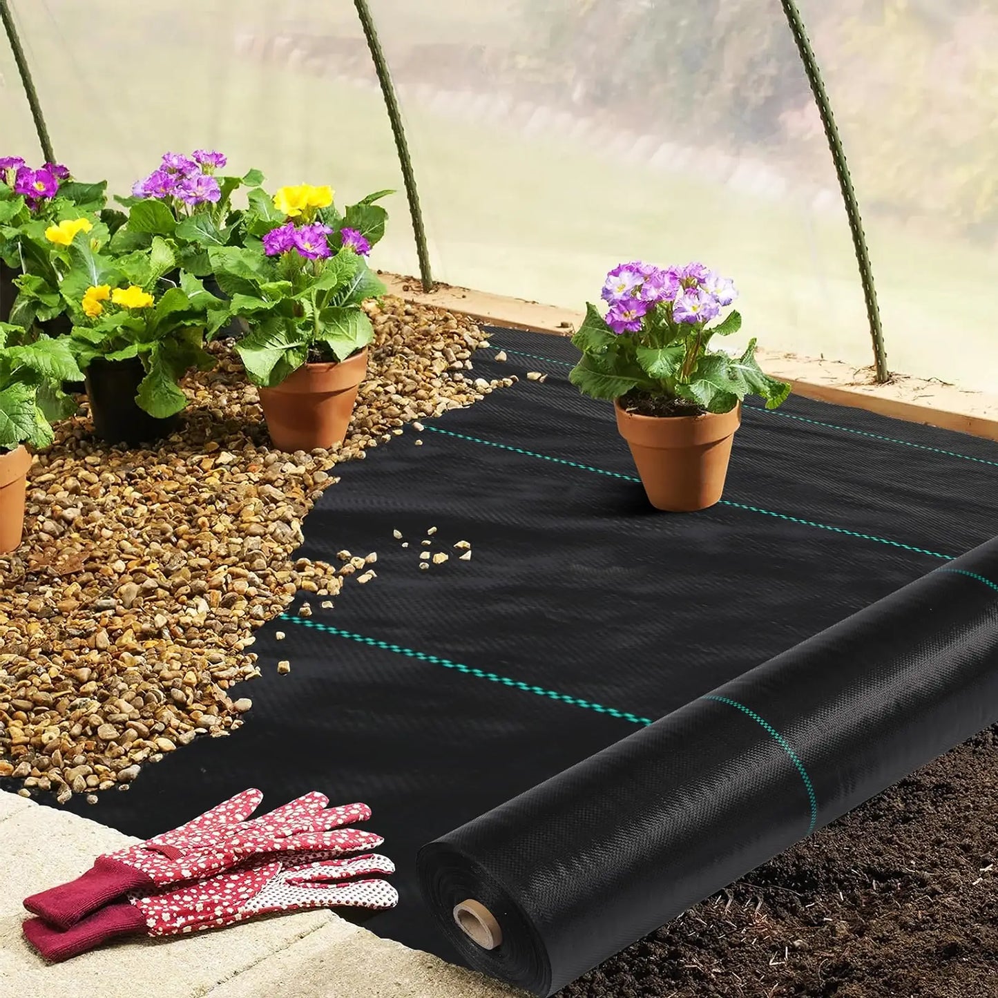 HiMISS Weed Barrier Landscape Fabric Heavy Duty Woven Cloth