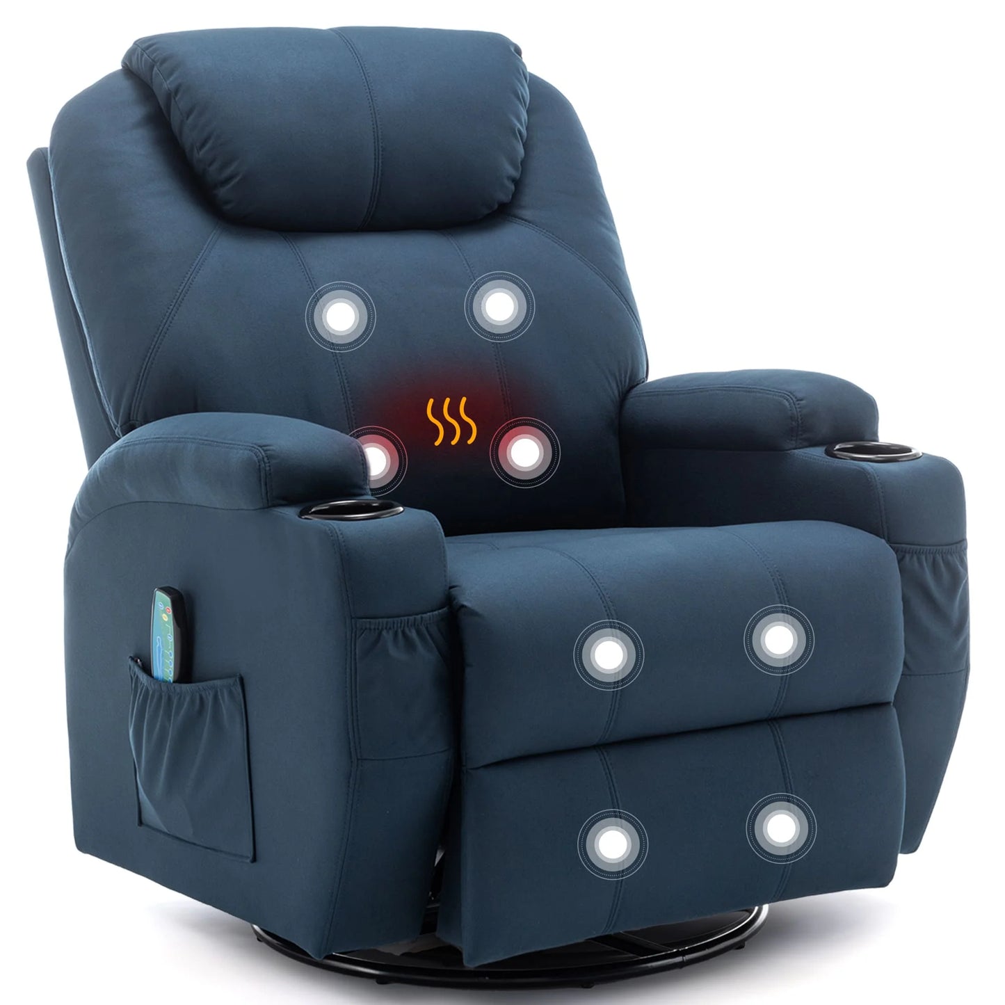 KORSER Recliner Chair With Massage And Heat 360 Swivel