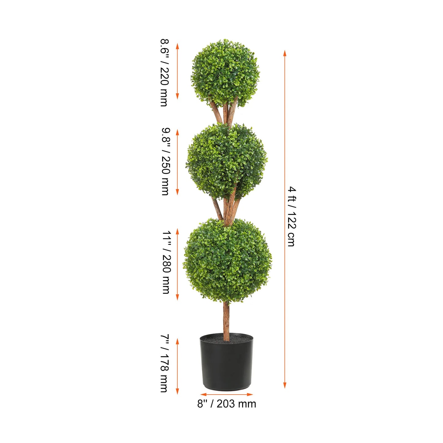 SucceBuy Artificial Boxwood Tower Topiary Spiral Plant For Outdoor Decor
