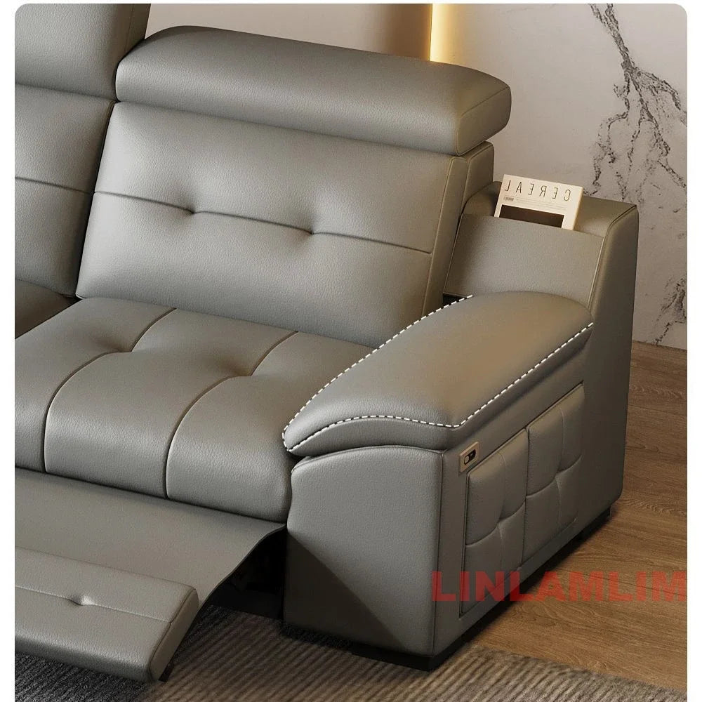 Linlamlim Electric Reclining Sectional Sofa Bed With Cup Holder