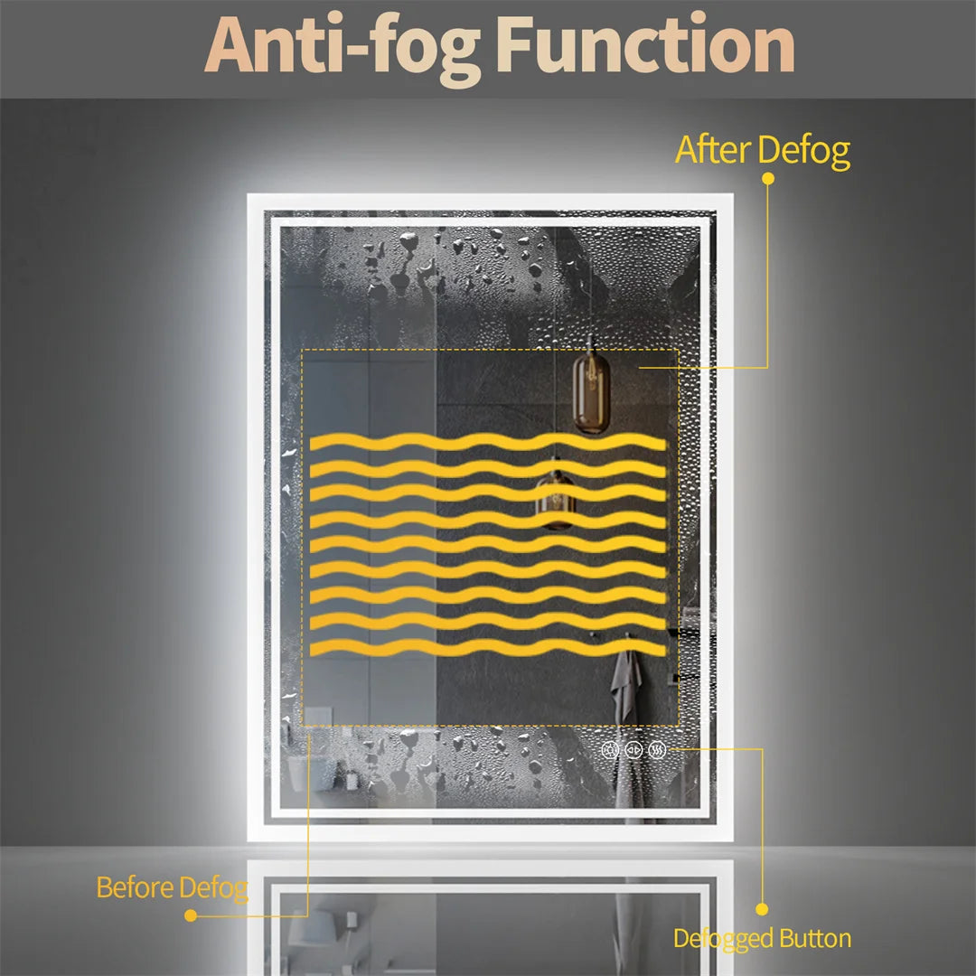 LUVODI Illuminated Backlit Bathroom Mirror With Dimmable LED Defog