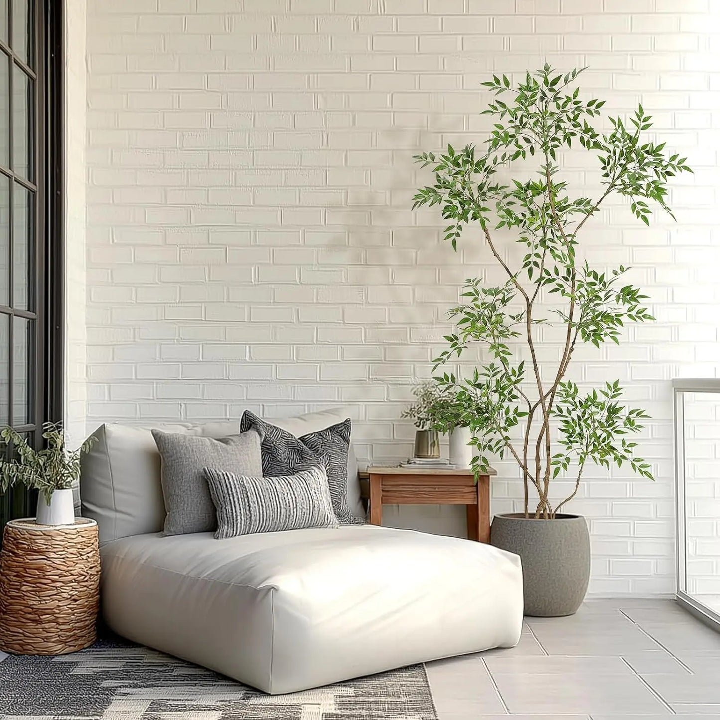 TWISTER.CKCN Artificial Nandina Tree In Pot For Home Office Decor