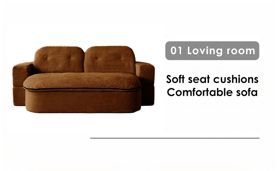 NONECN Convertible Folding Sofa Bed 2-In-1 Memory Foam Sleeper