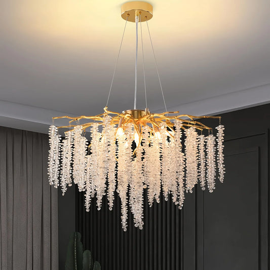 Modern Luxury Chandelier With Tree Branch Design And Tassels