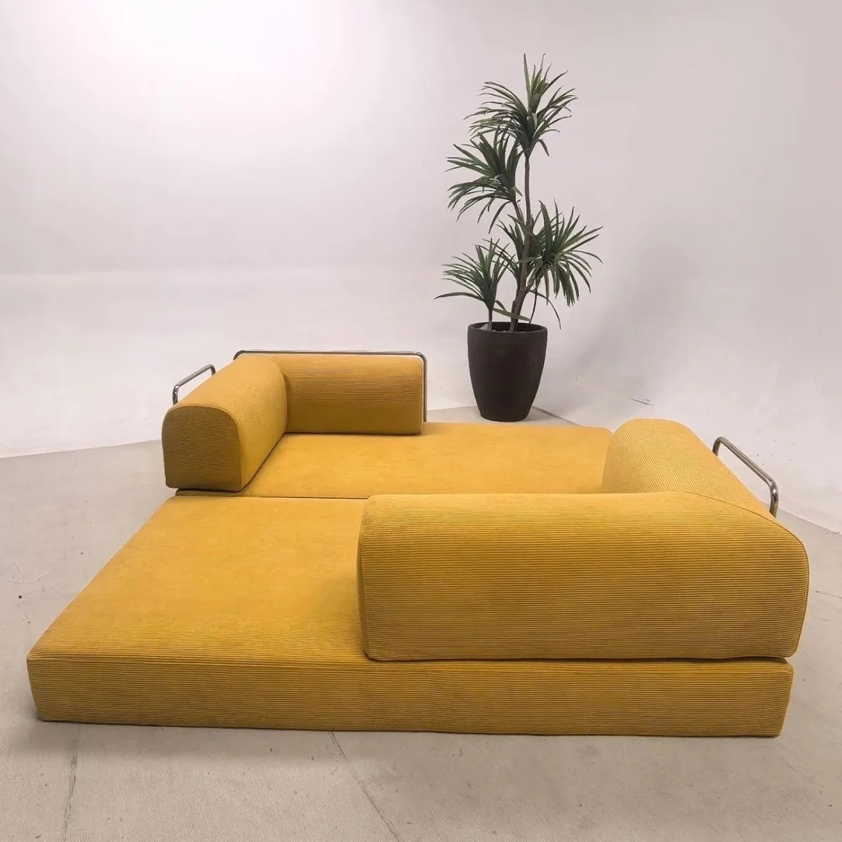 NONECN Italian Corduroy Sofa Bed Minimalist Modular Lounge