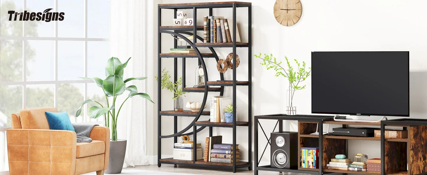 Tribesigns Industrial 5 Tier Etagere Bookcase Freestanding Organizer