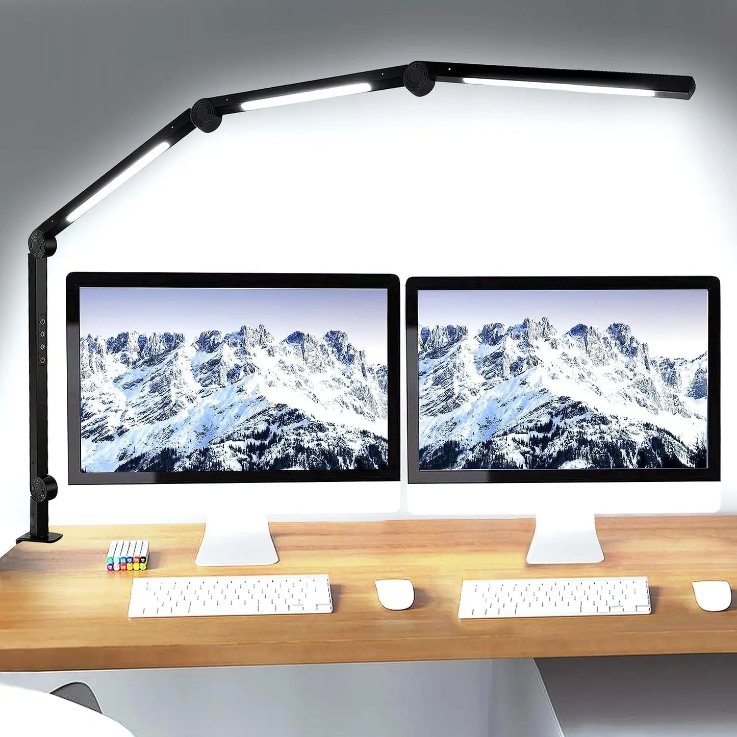 LED Desk Lamp With Clamp Flexible Swing Arm Brightness