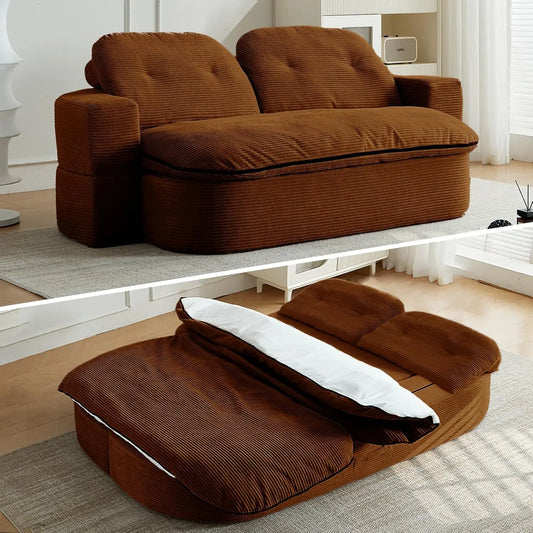 NONECN Convertible Folding Sofa Bed 2-In-1 Memory Foam Sleeper