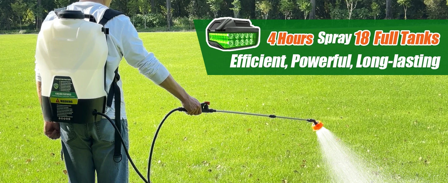 Backpack Sprayer, Battery Powered, 75 PSI, Includes Battery And Charger