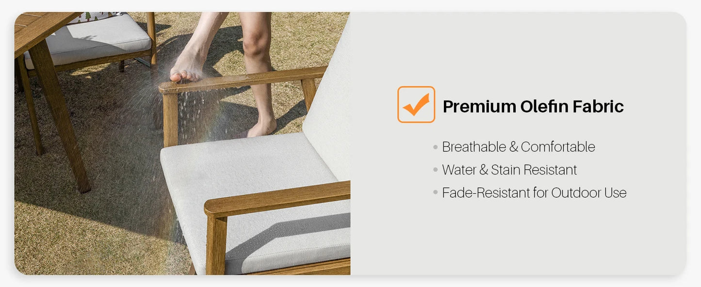 SeeHill 9-Piece Patio Dining Set With Aluminum Table And Swivel Chairs