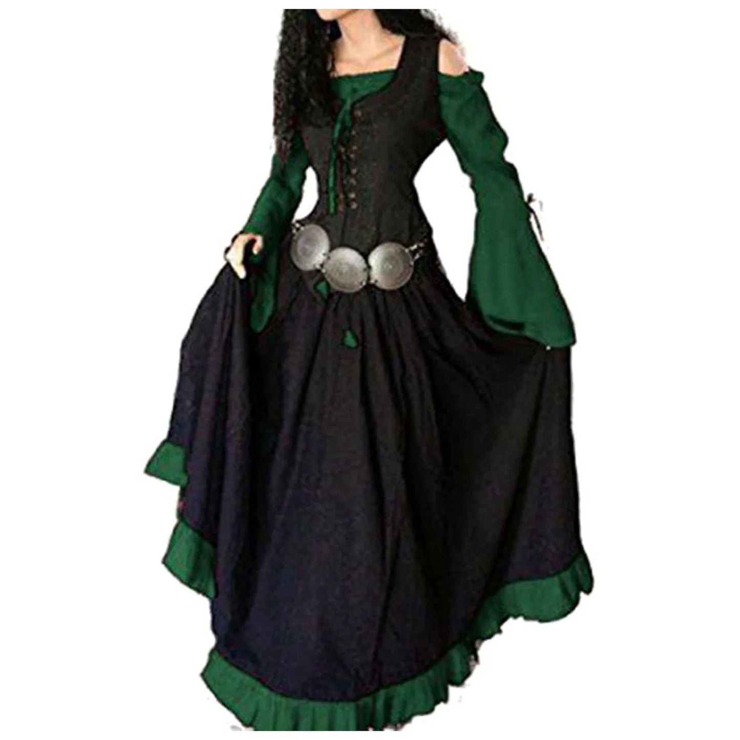 Women's Medieval Retro Gothic Dress Off Shoulder Vintage Girdling