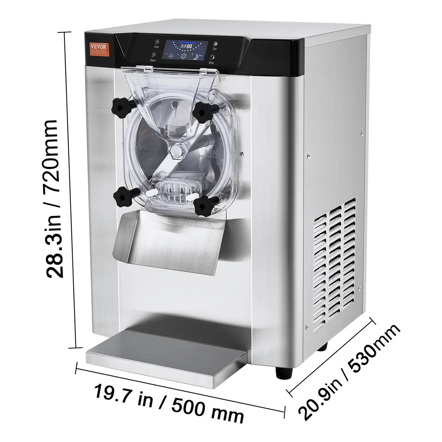 SucceBuy Commercial Ice Cream Machine Single Flavor Countertop