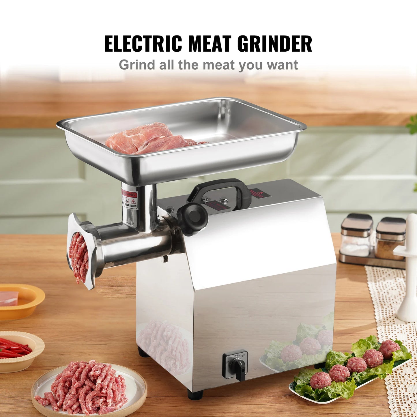 SucceBuy Electric Meat Grinder Sausage Stuffer Stainless Steel