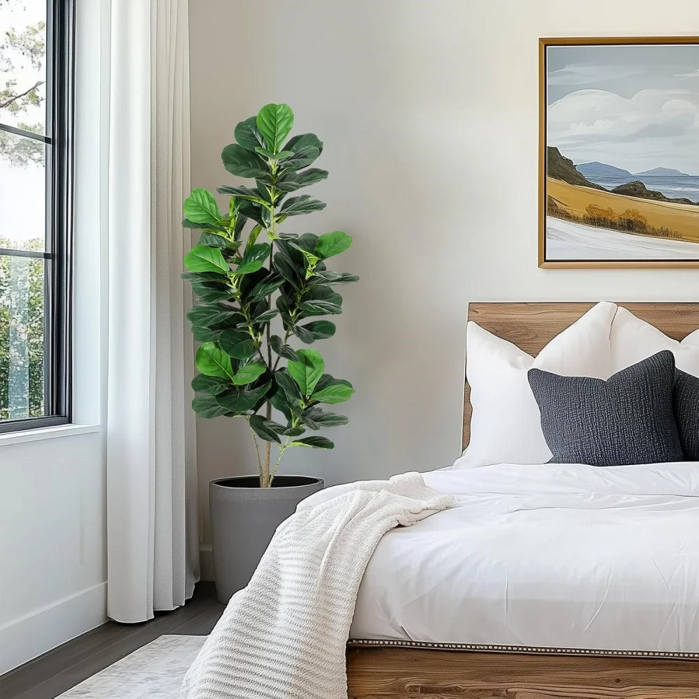 HiMISSCN Fiddle Leaf Fig Artificial Tree For Home Decor With Pot