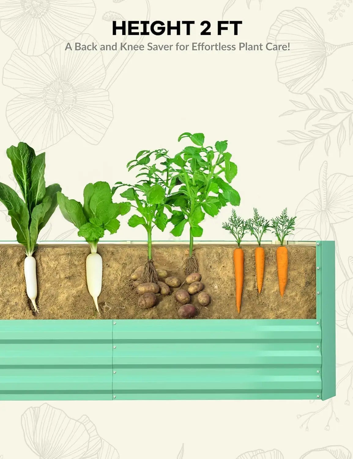 TWISTER.CK Galvanized Raised Garden Bed Kit For Vegetables And Herbs