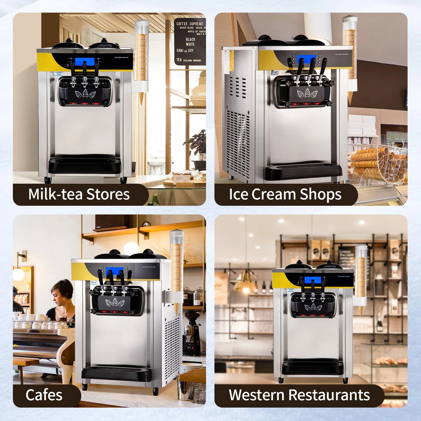 VEVOR Soft Ice Cream Machine Commercial 22 To 30 L