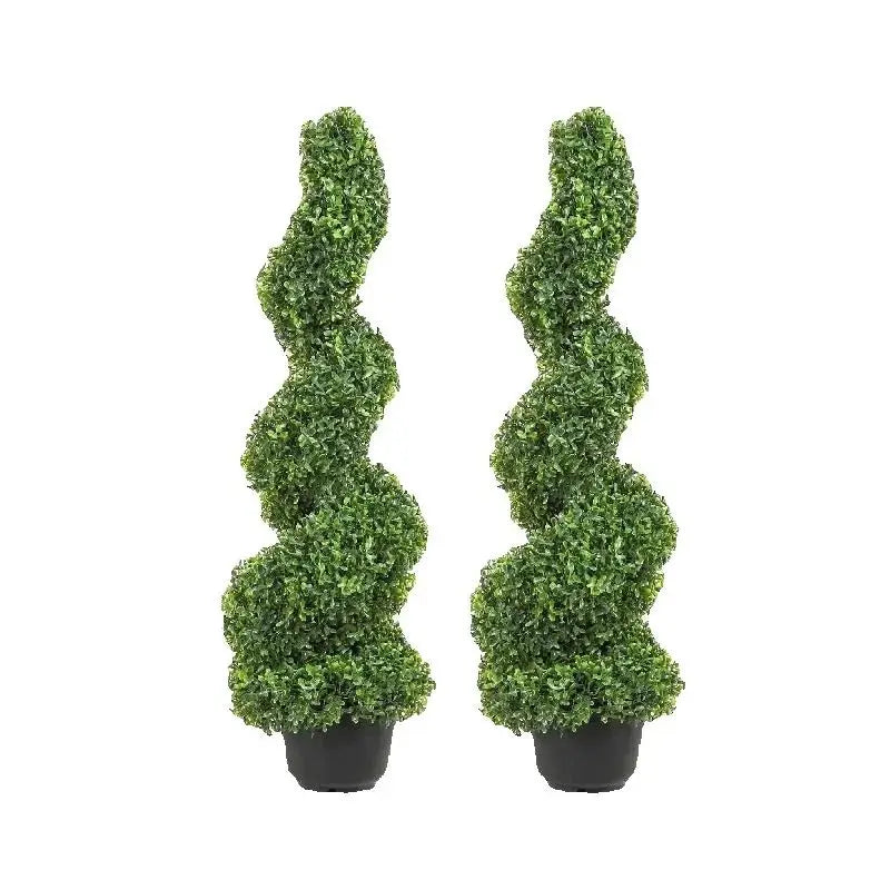 SucceBuy Artificial Boxwood Tower Topiary Spiral Plant For Outdoor Decor