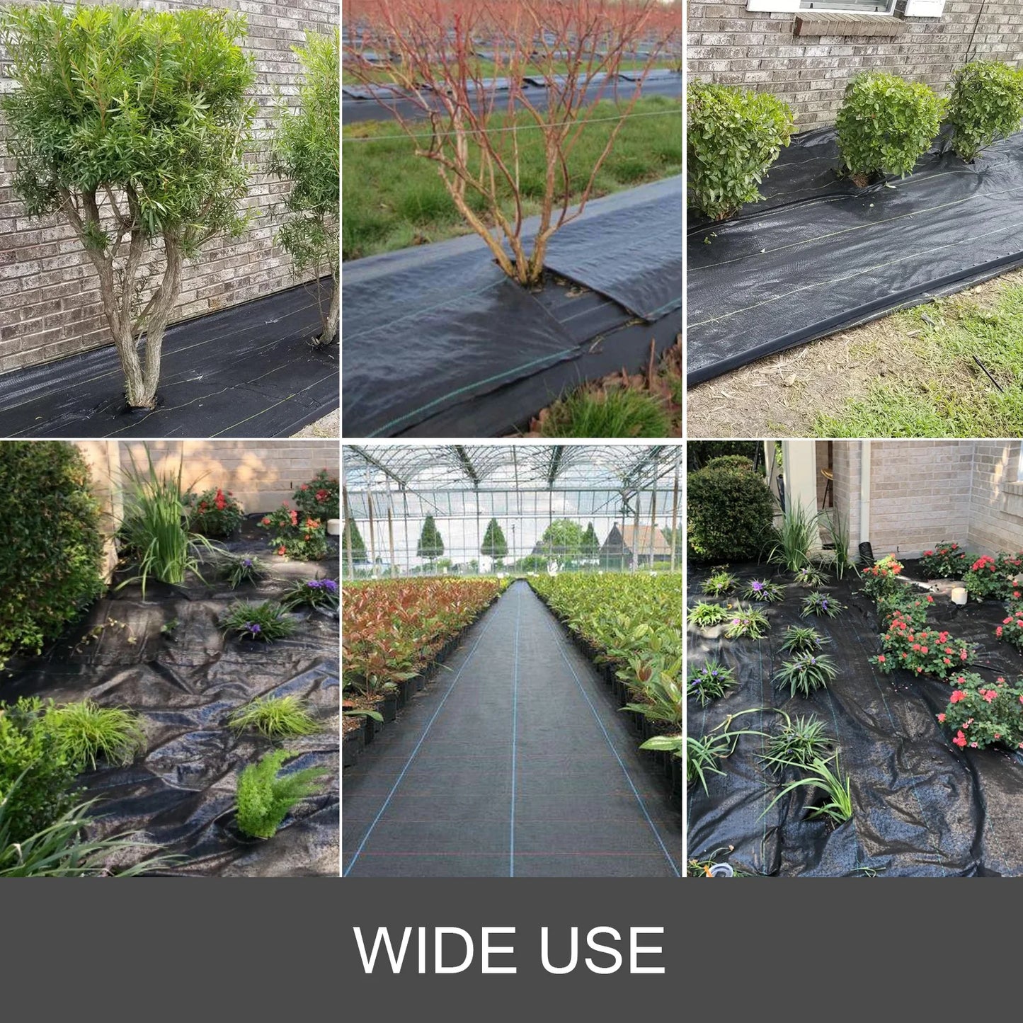 SucceBuy Landscape Fabric Geotextile Durable Ground Cover Weed Barrier 1.5oz