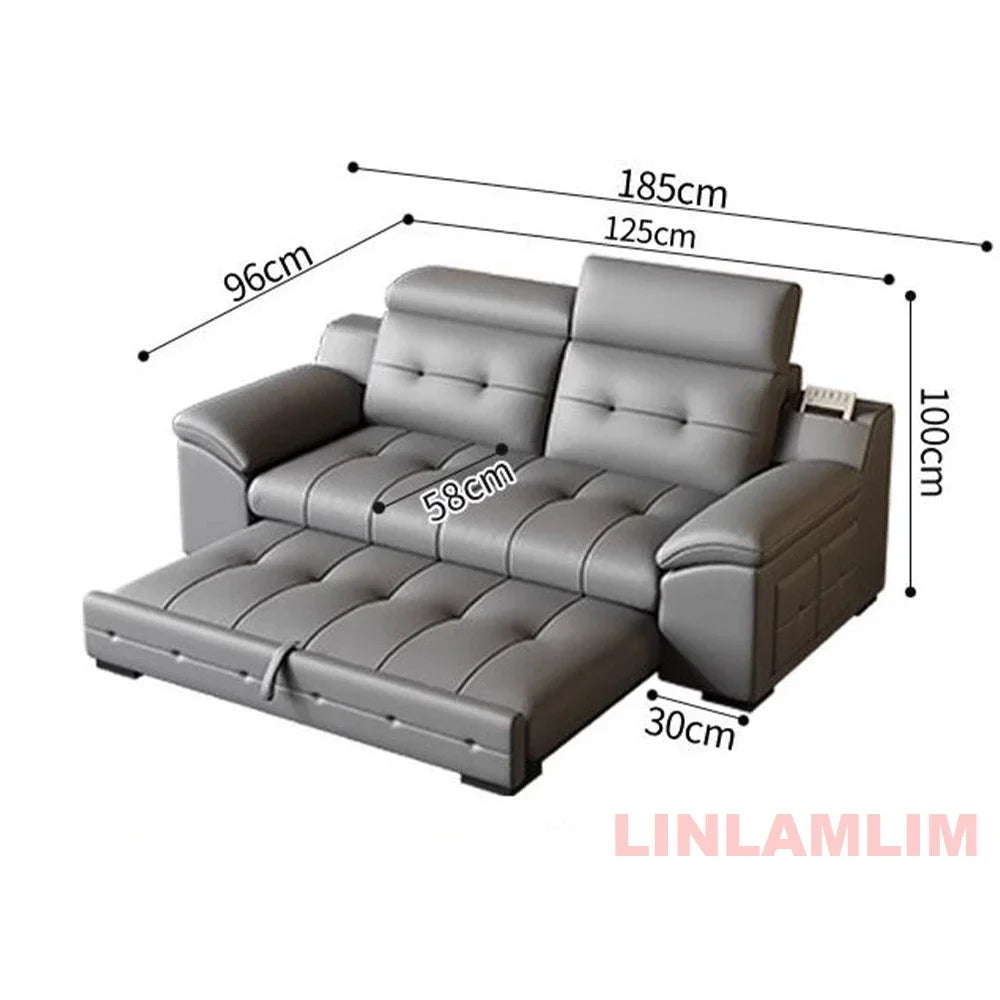 Linlamlim Electric Reclining Sectional Sofa Bed With Cup Holder