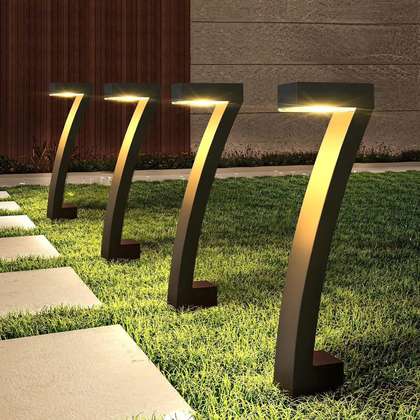 KPSTEK Solar Outdoor Lights 6Pack Pathway Lawn Auto On Off
