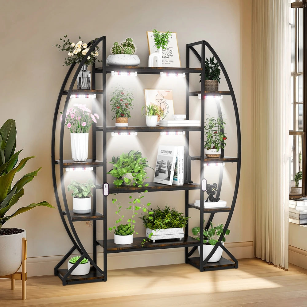 Half Moon Shape Plant Stand Industrial Multilayer Shelf Rack
