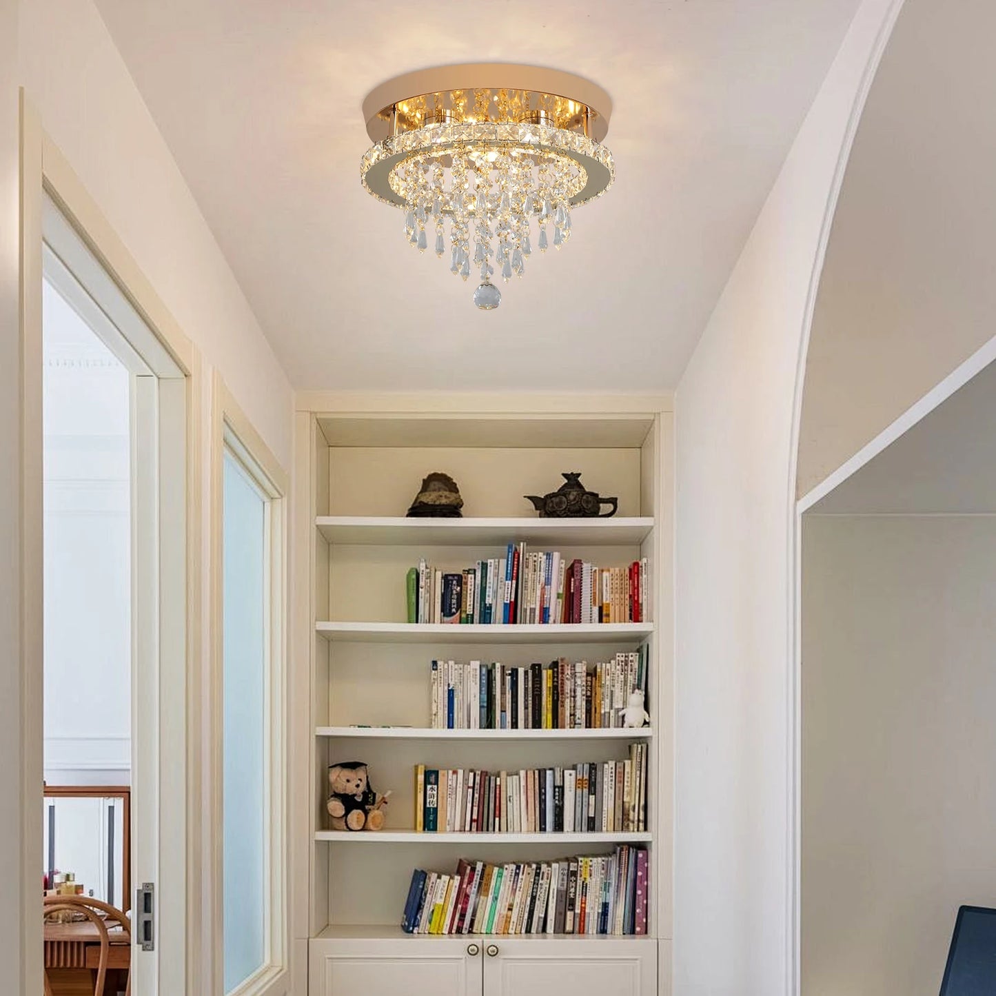 VETRULUS Crystal Chandelier LED Ceiling Light for Living Room