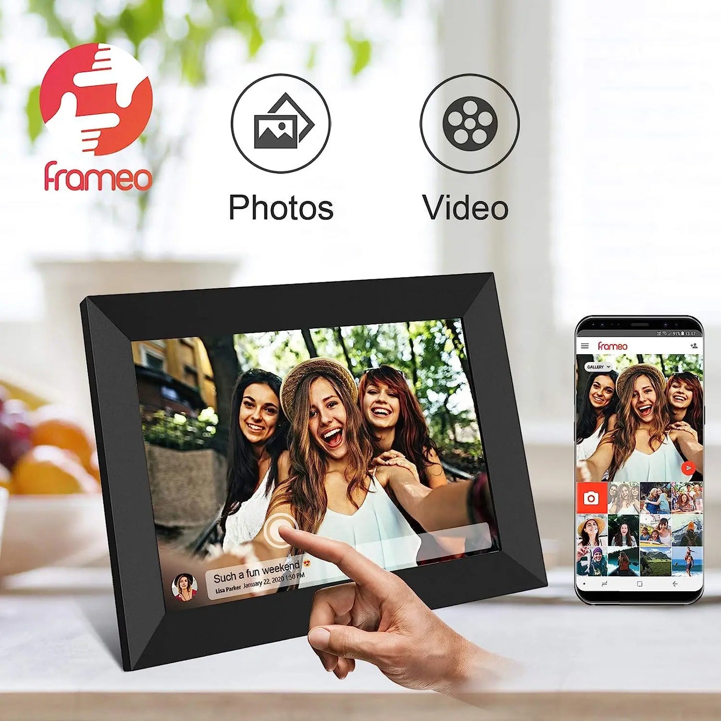 Yenock 32GB WiFi Digital Photo Frame 1280x800 IPS Touch Screen