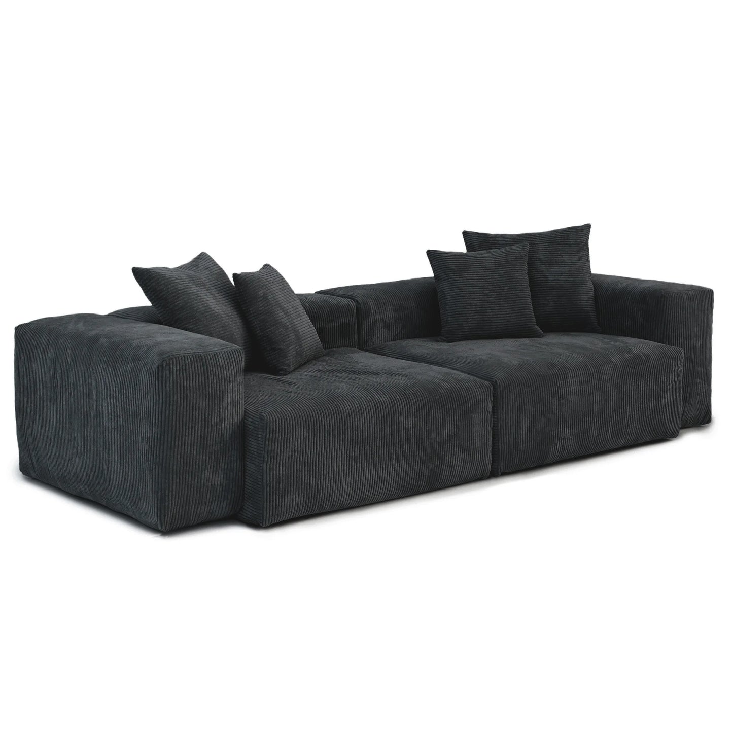 Sdorens Modern Corduroy Sectional Sofa With Chaise