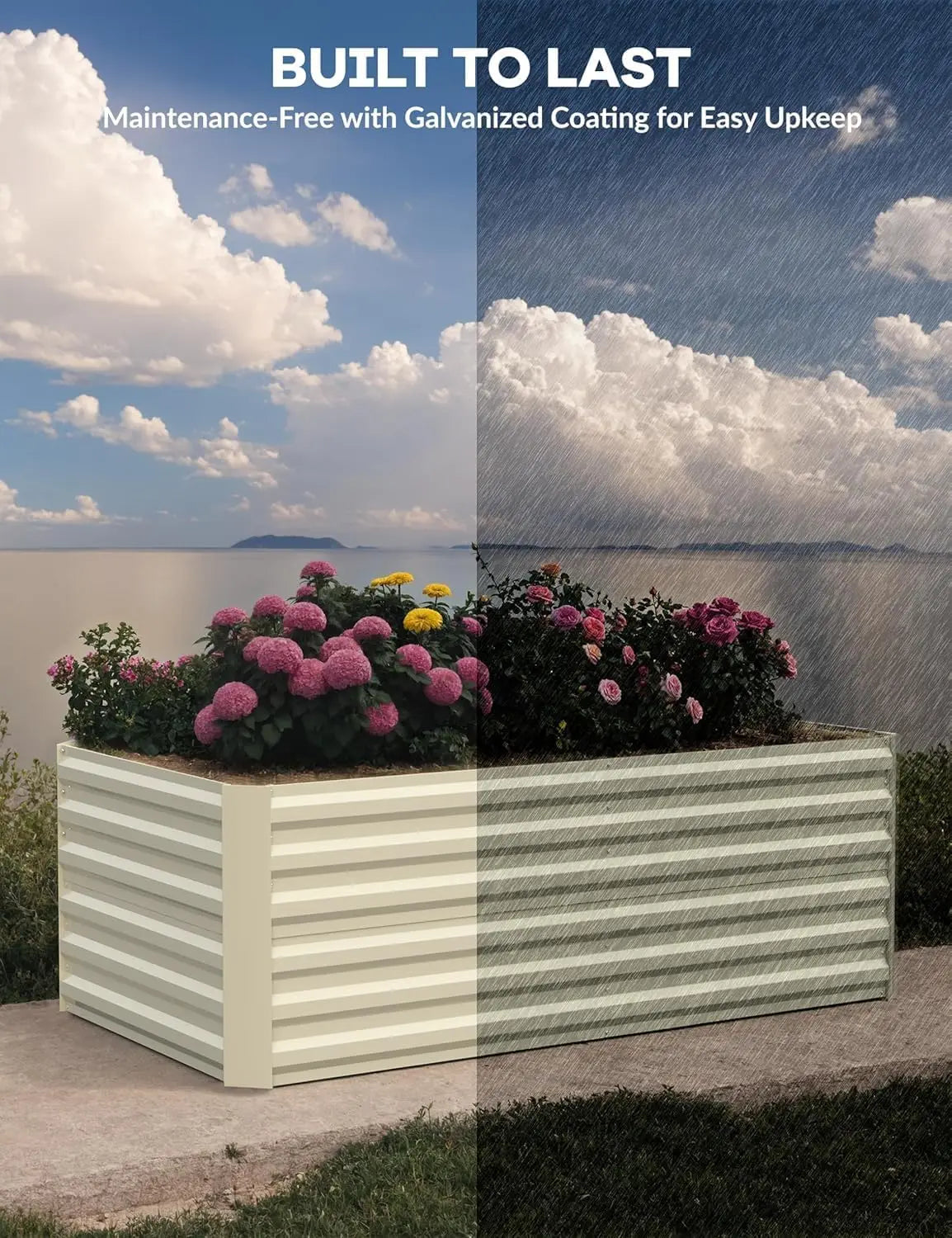 TWISTER.CK Galvanized Raised Garden Bed Kit For Vegetables And Herbs